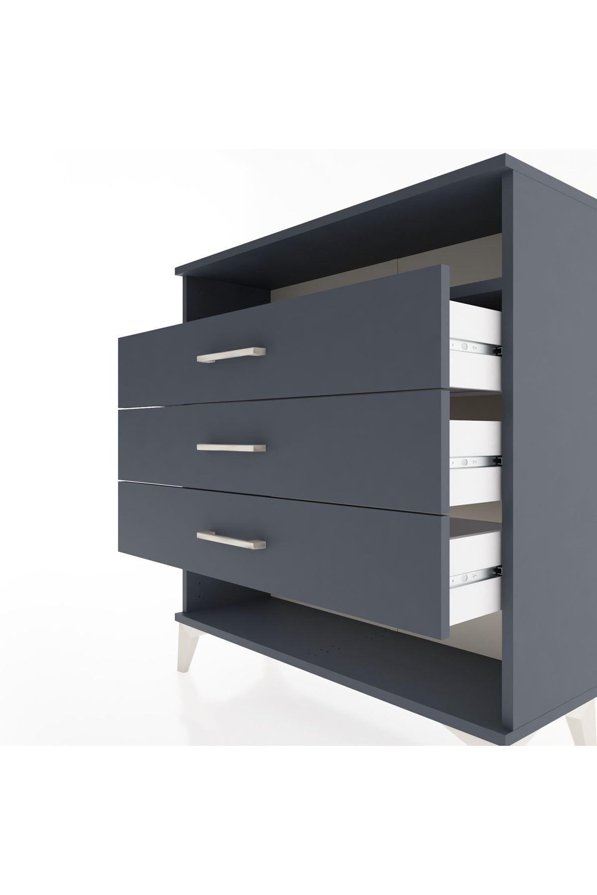 Arges Şifonyer Tek Raflı 3 Çekmeceli 88x30x96 - S04M008V5A