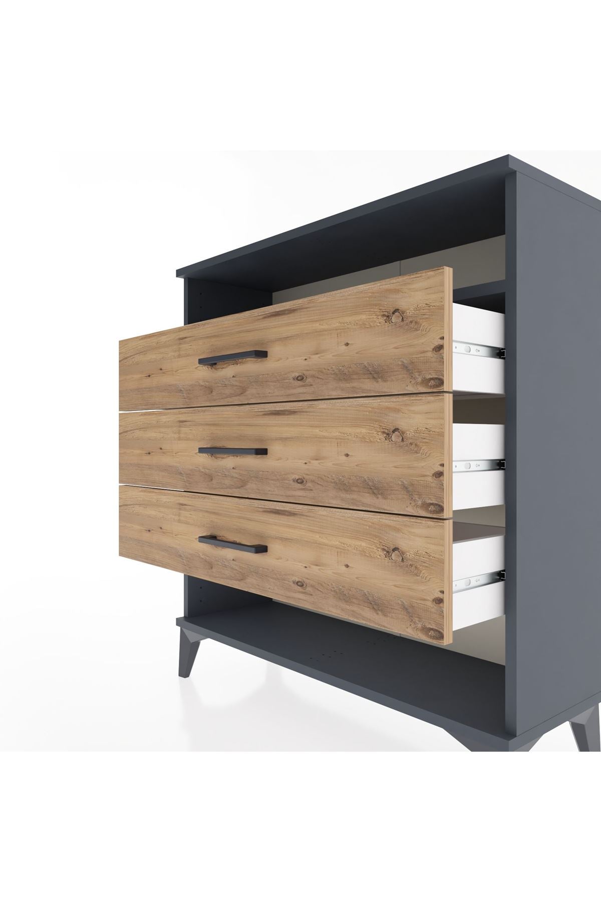 Arges Şifonyer Tek Raflı 3 Çekmeceli 88x30x96 - S04M008V6A