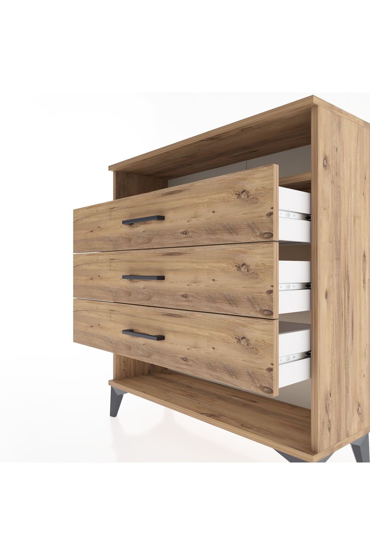 Arges Şifonyer Tek Raflı 3 Çekmeceli 88x30x96 - S04M008V9A