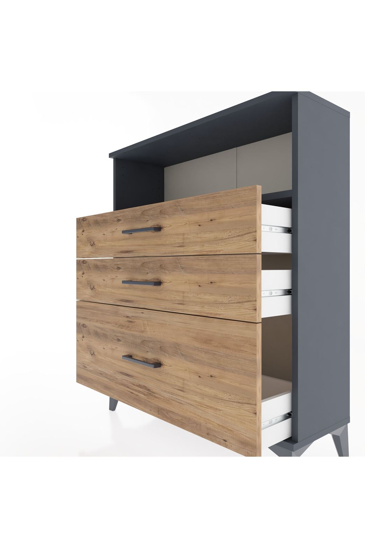 Arges Şifonyer Tek Raflı 3 Çekmeceli 88x30x106 - S05M013V6A