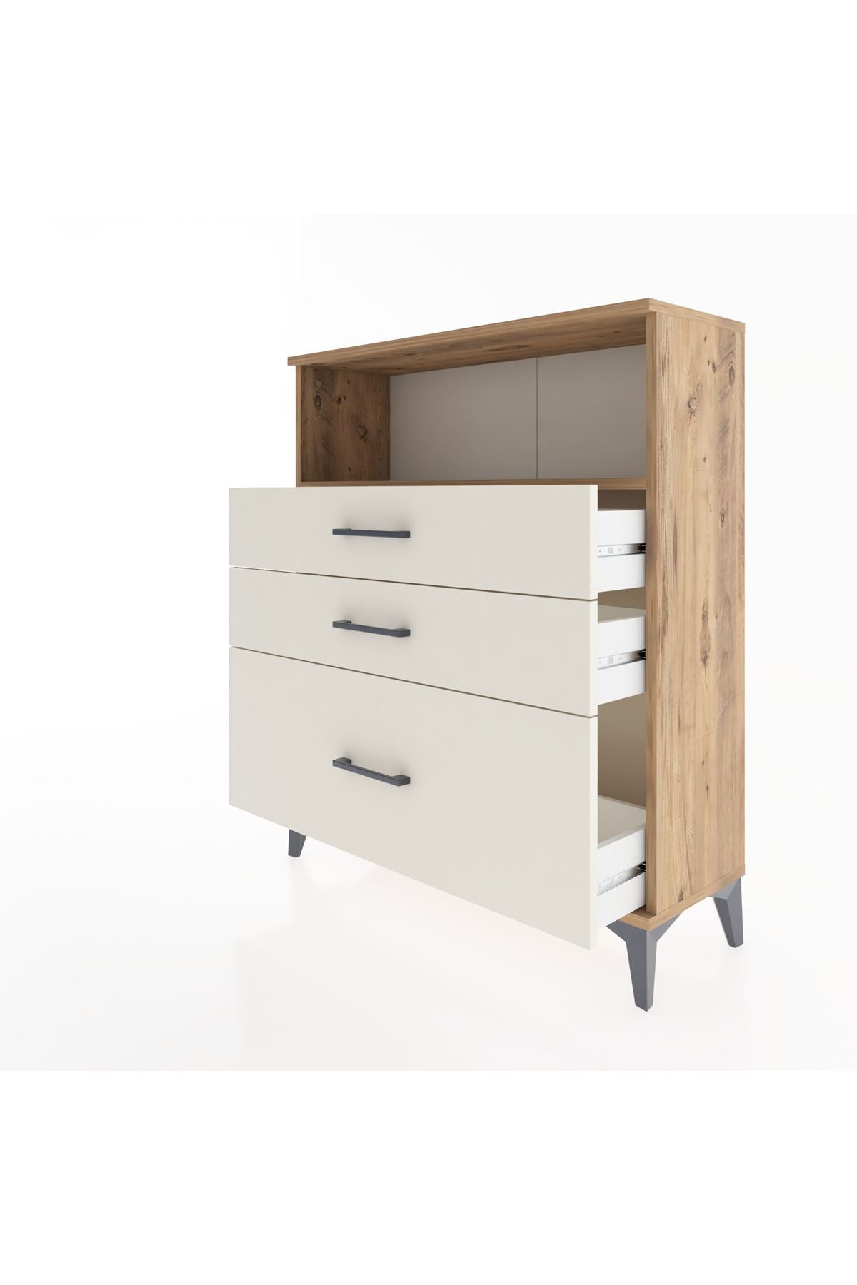 Arges Şifonyer Tek Raflı 3 Çekmeceli 88x30x106 - S05M013V7A