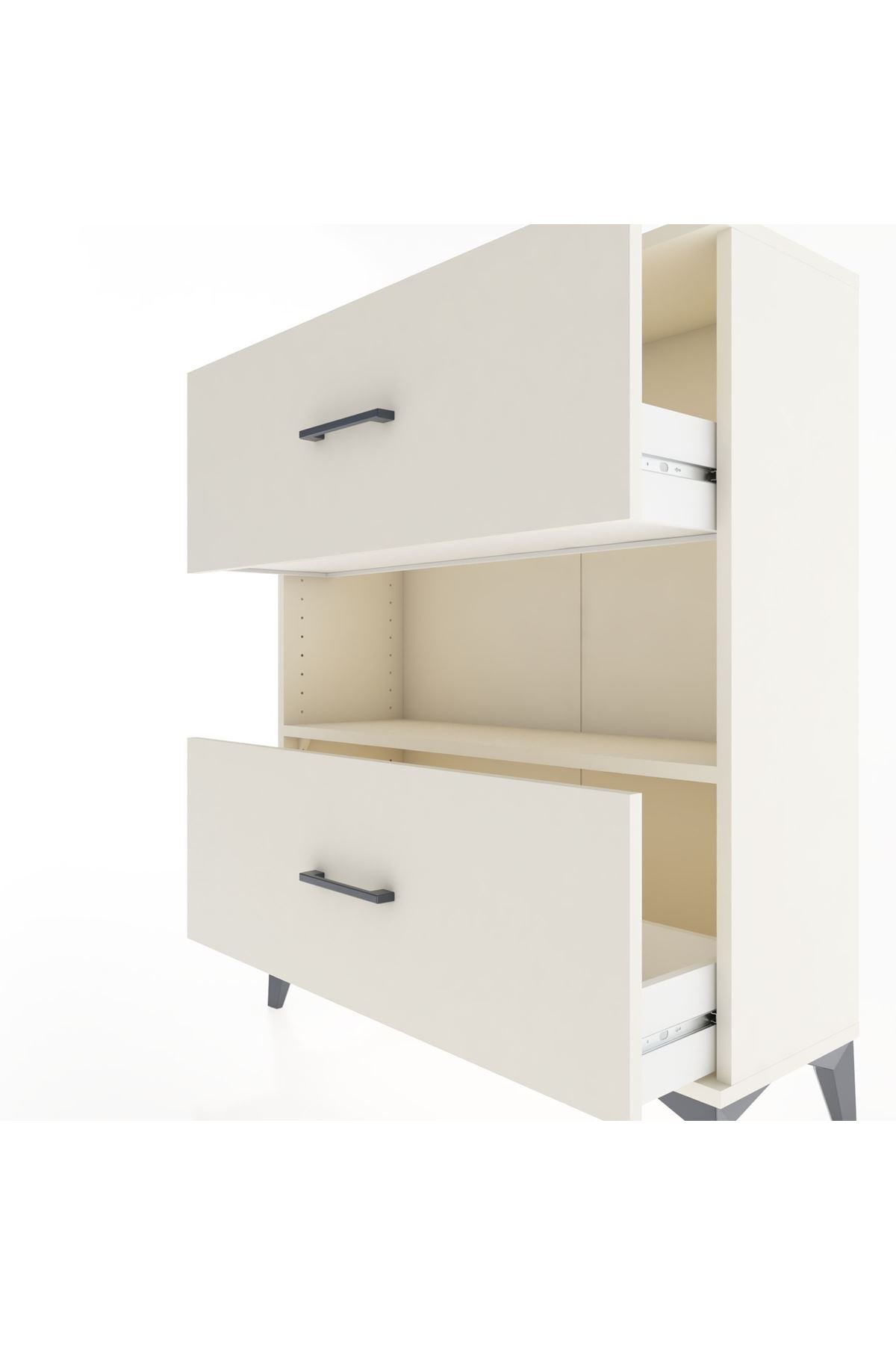 Arges Şifonyer Tek Raflı 2 Çekmeceli 88x30x106 - S05M017V1A