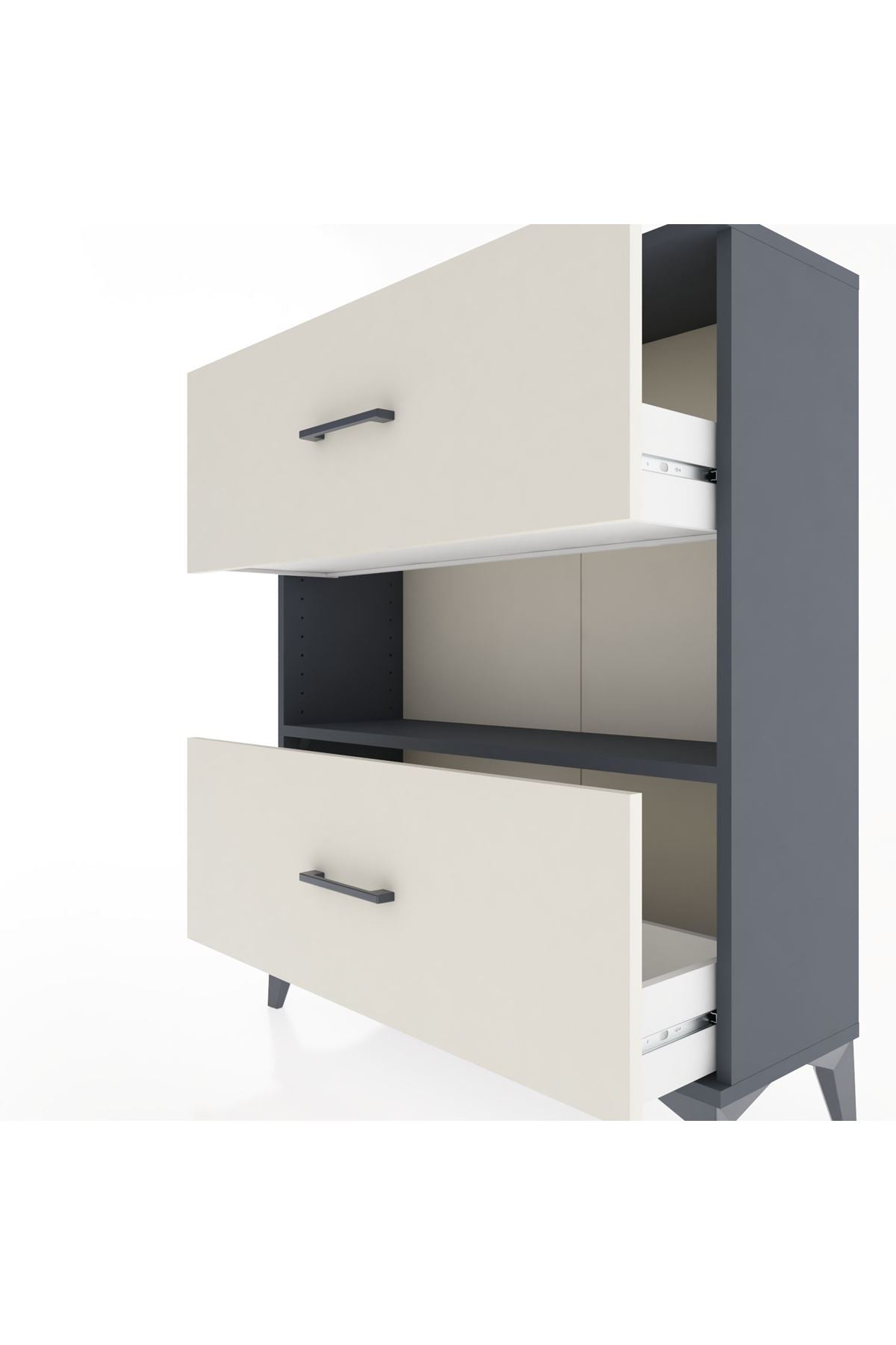 Arges Şifonyer Tek Raflı 2 Çekmeceli 88x30x106 - S05M017V4A