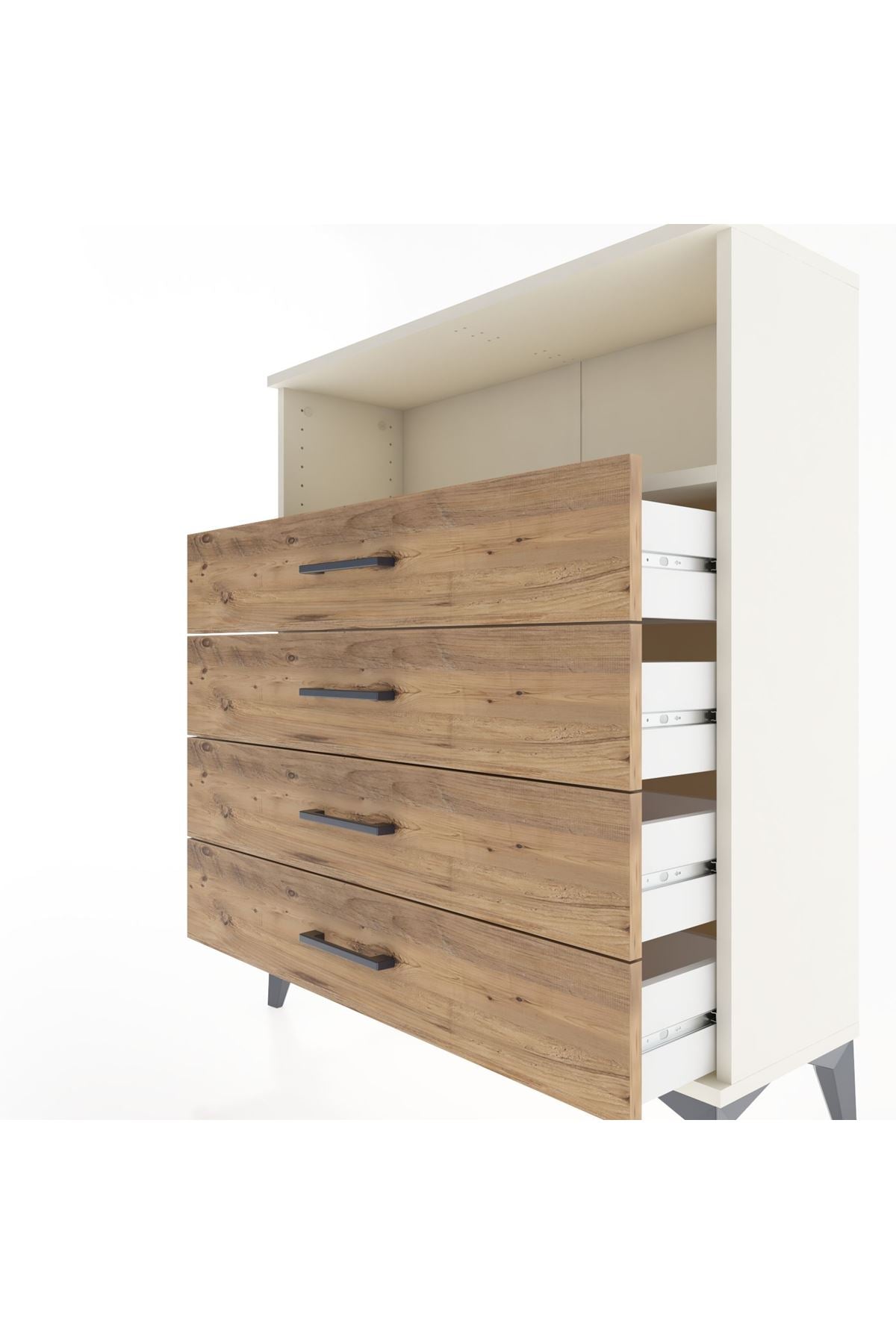 Arges Şifonyer Tek Raflı 4 Çekmeceli 88x30x106 - S05M019V3A