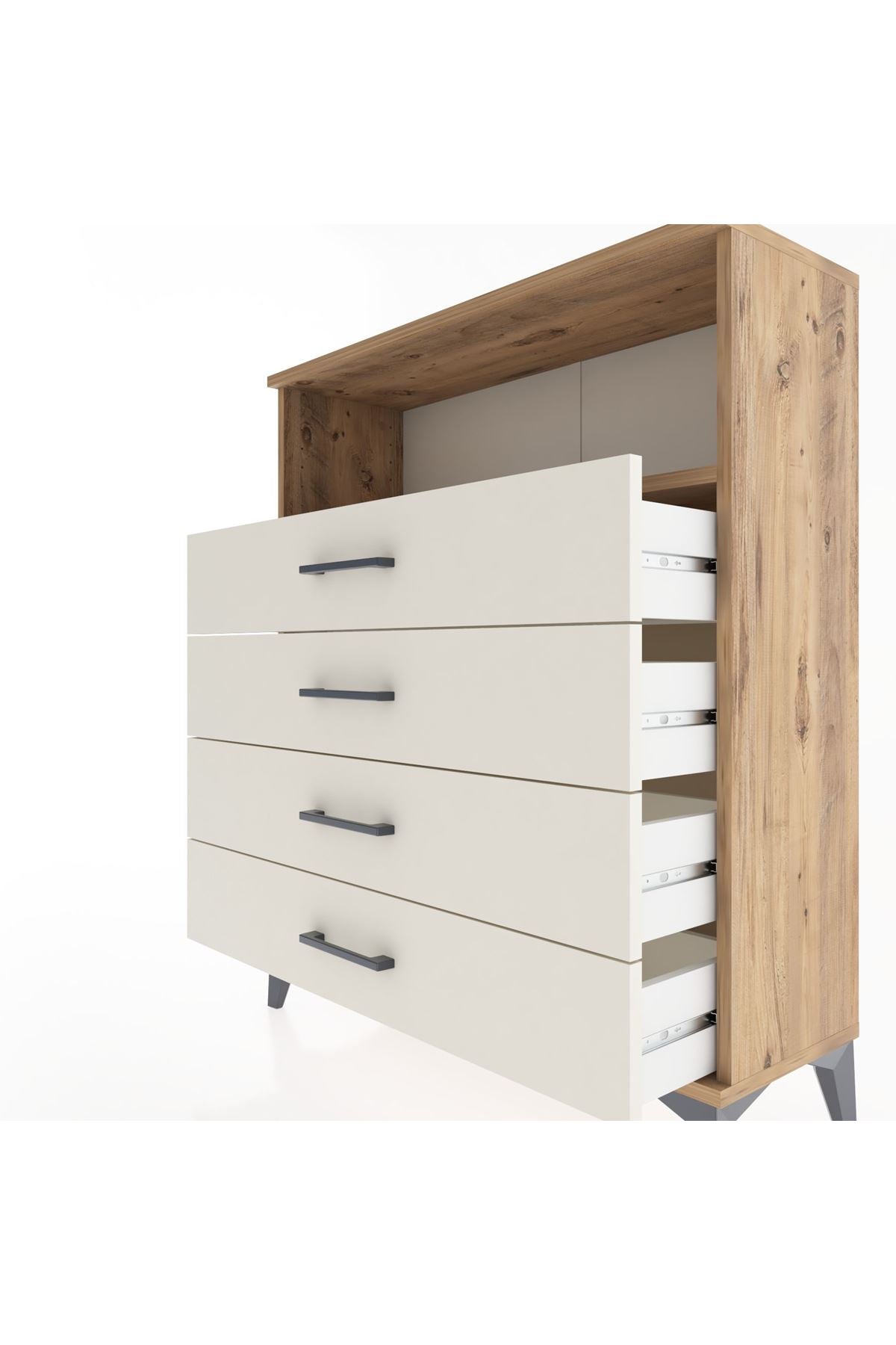 Arges Şifonyer Tek Raflı 4 Çekmeceli 88x30x106 - S05M019V7A