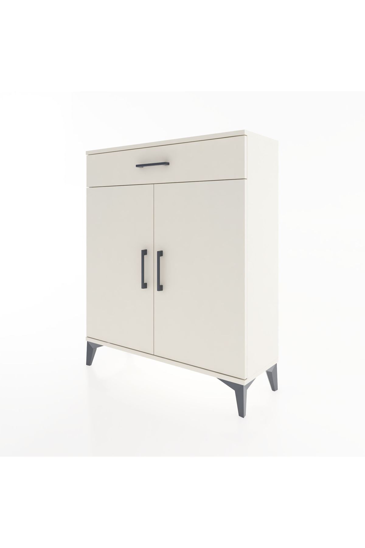 Arges Şifonyer Tek Raflı Tek Çekmeceli 2 Kapaklı 88x30x106 - S05M001V1A