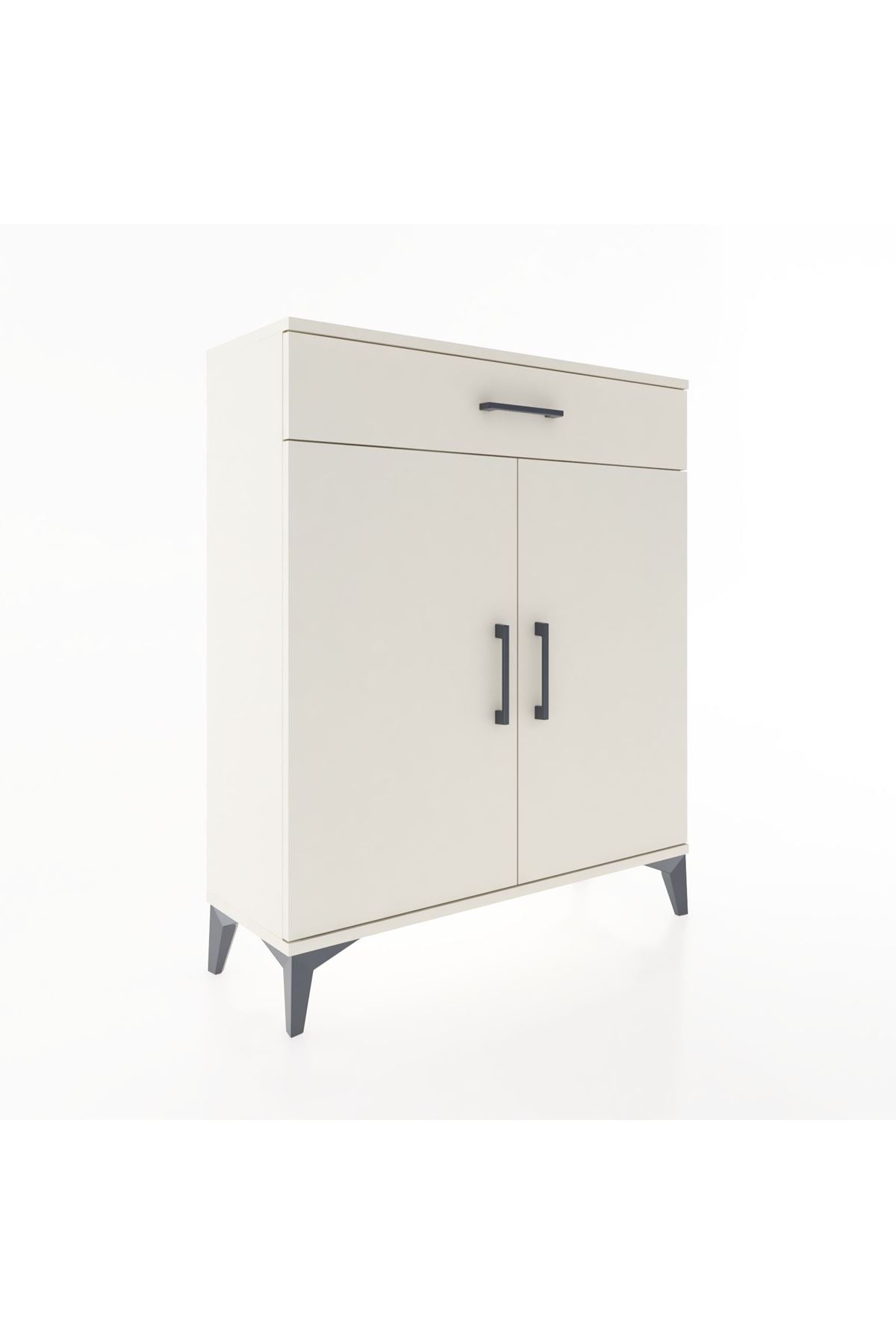 Arges Şifonyer Tek Raflı Tek Çekmeceli 2 Kapaklı 88x30x106 - S05M001V1A
