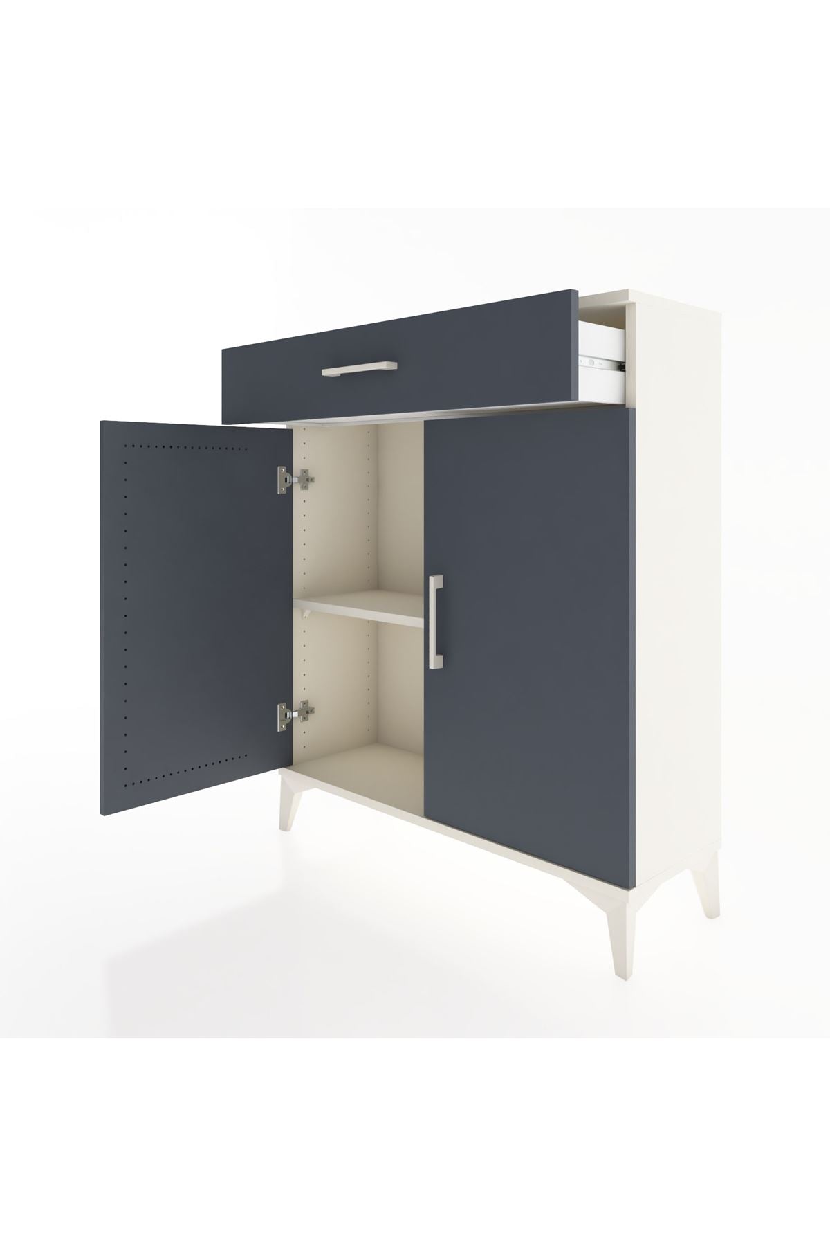 Arges Şifonyer Tek Raflı Tek Çekmeceli 2 Kapaklı 88x30x106 - S05M001V2A