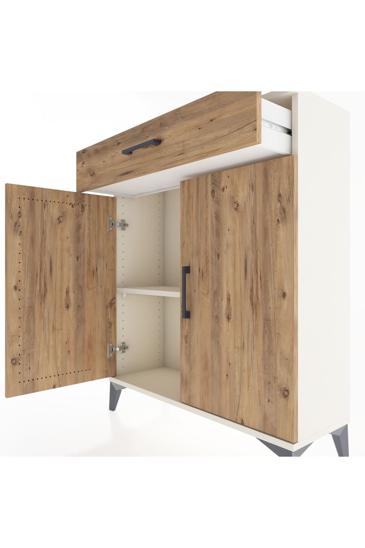 Arges Şifonyer Tek Raflı Tek Çekmeceli 2 Kapaklı 88x30x106 - S05M001V3A