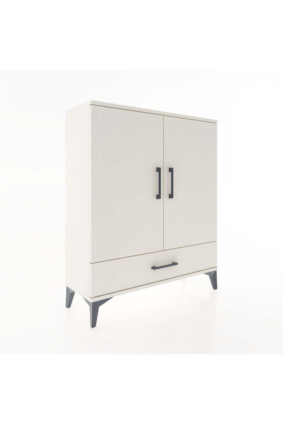 Arges Şifonyer 2 Raflı Tek Çekmeceli 2 Kapaklı 88x30x106 - S05M002V1A