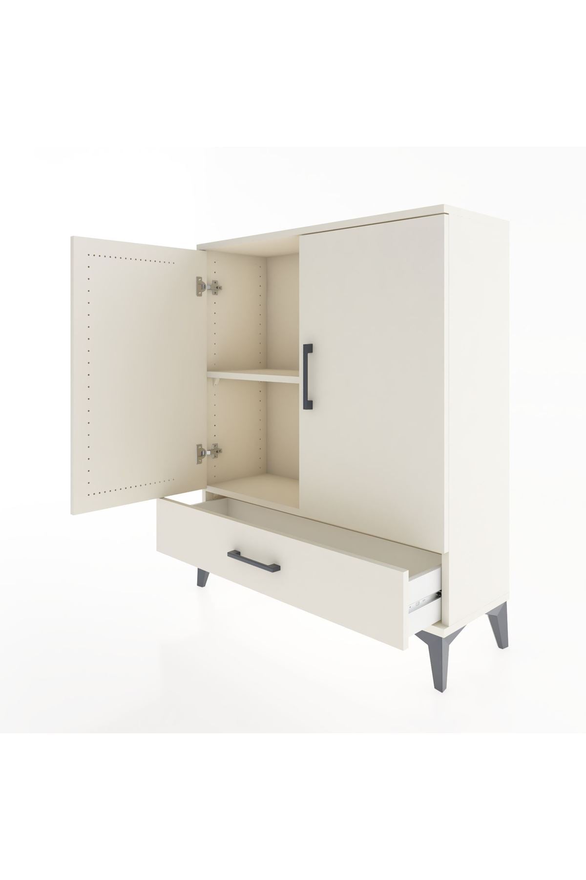 Arges Şifonyer 2 Raflı Tek Çekmeceli 2 Kapaklı 88x30x106 - S05M002V1A