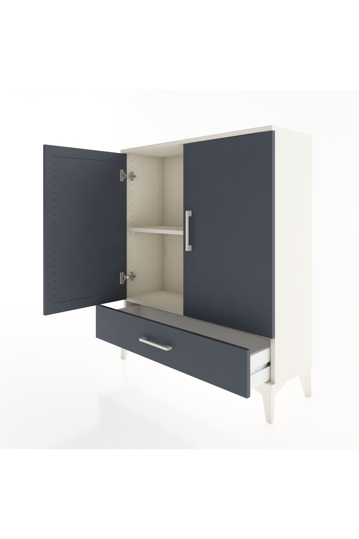 Arges Şifonyer 2 Raflı Tek Çekmeceli 2 Kapaklı 88x30x106 - S05M002V2A