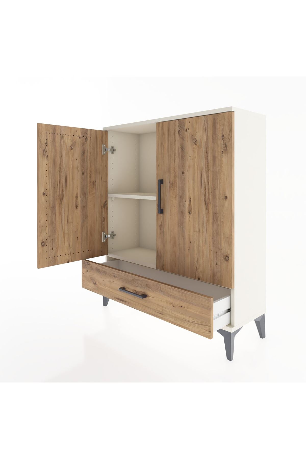 Arges Şifonyer 2 Raflı Tek Çekmeceli 2 Kapaklı 88x30x106 - S05M002V3A