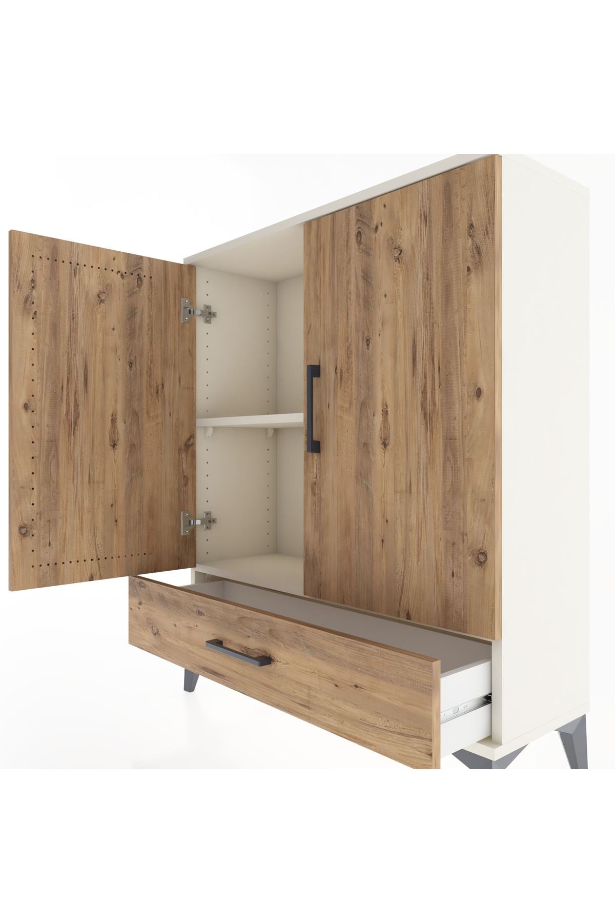 Arges Şifonyer 2 Raflı Tek Çekmeceli 2 Kapaklı 88x30x106 - S05M002V3A