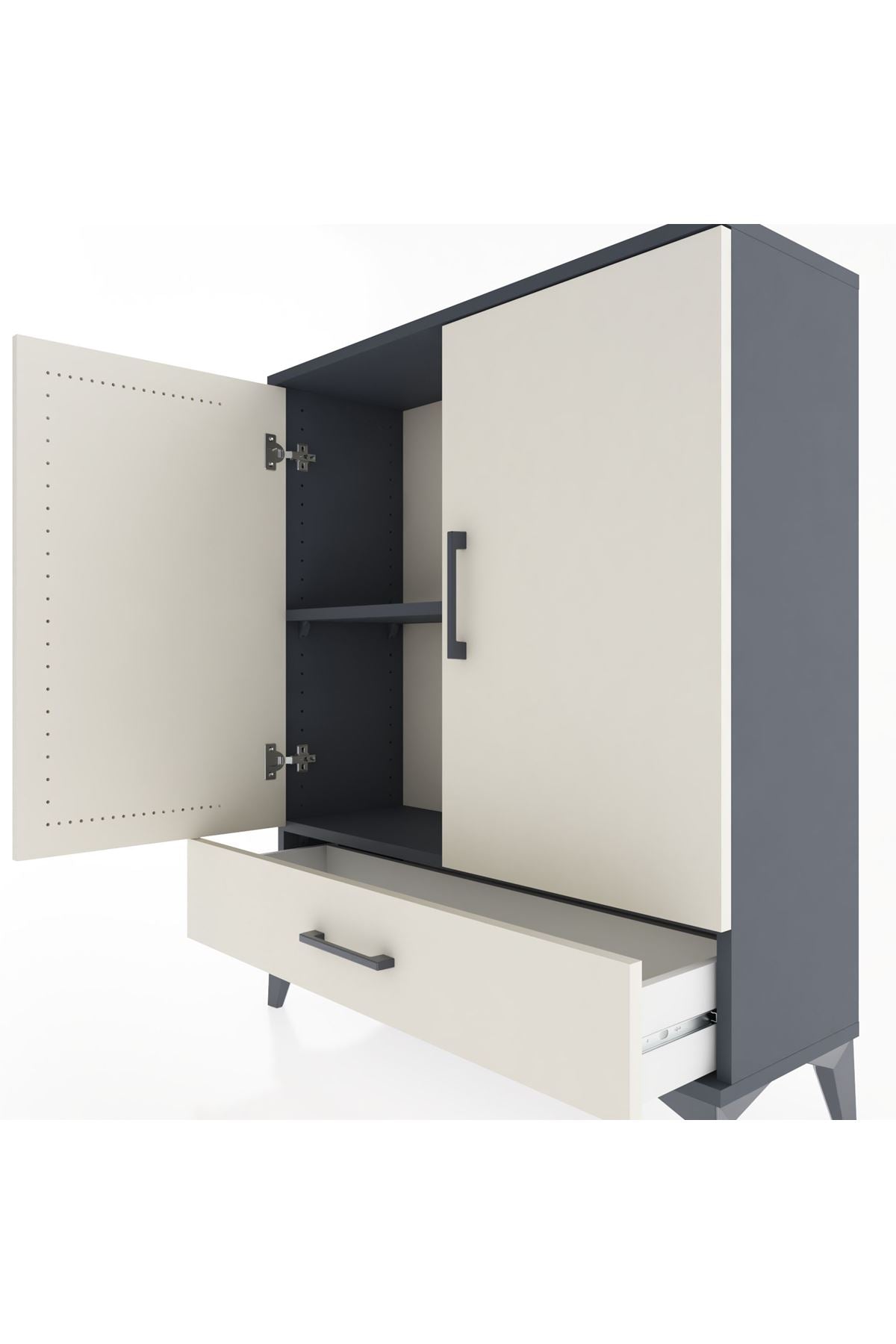 Arges Şifonyer 2 Raflı Tek Çekmeceli 2 Kapaklı 88x30x106 - S05M002V4A