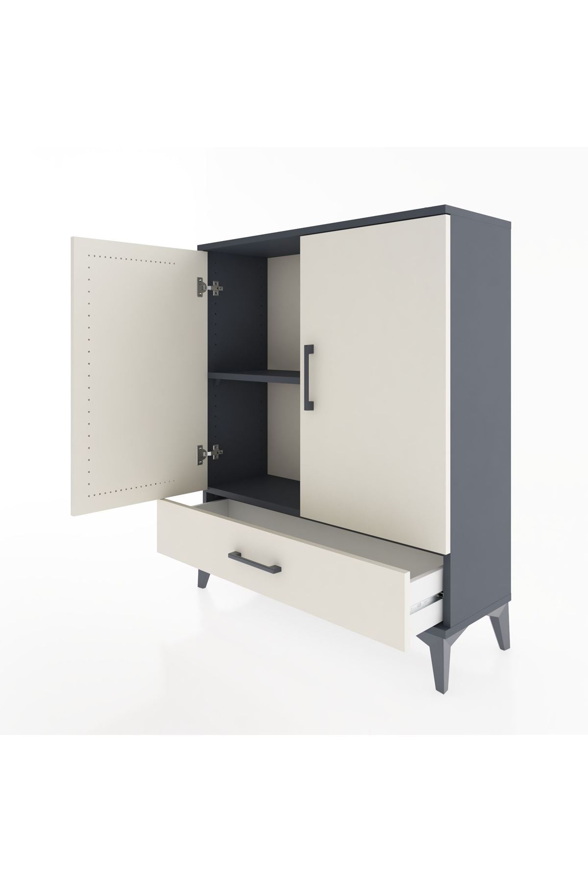 Arges Şifonyer 2 Raflı Tek Çekmeceli 2 Kapaklı 88x30x106 - S05M002V4A