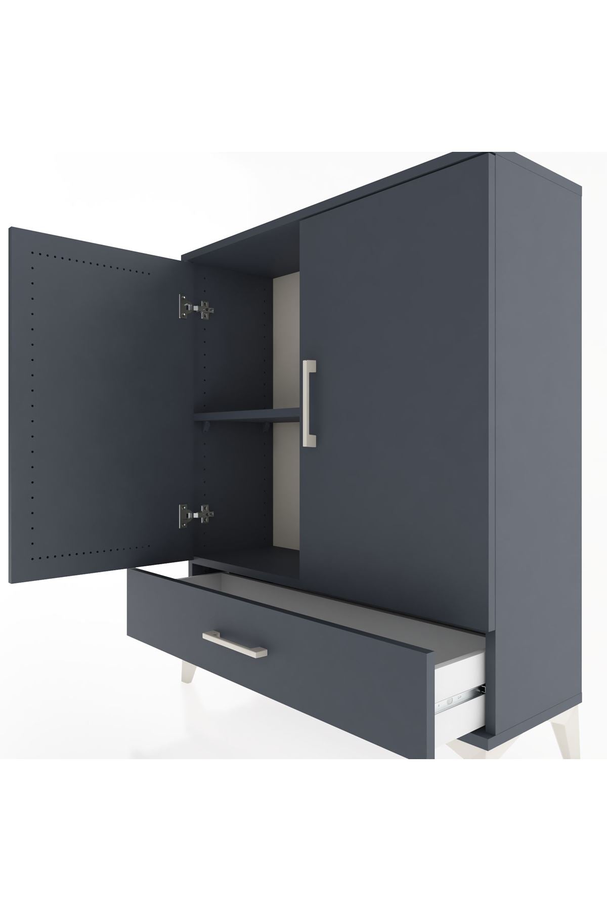 Arges Şifonyer 2 Raflı Tek Çekmeceli 2 Kapaklı 88x30x106 - S05M002V5A