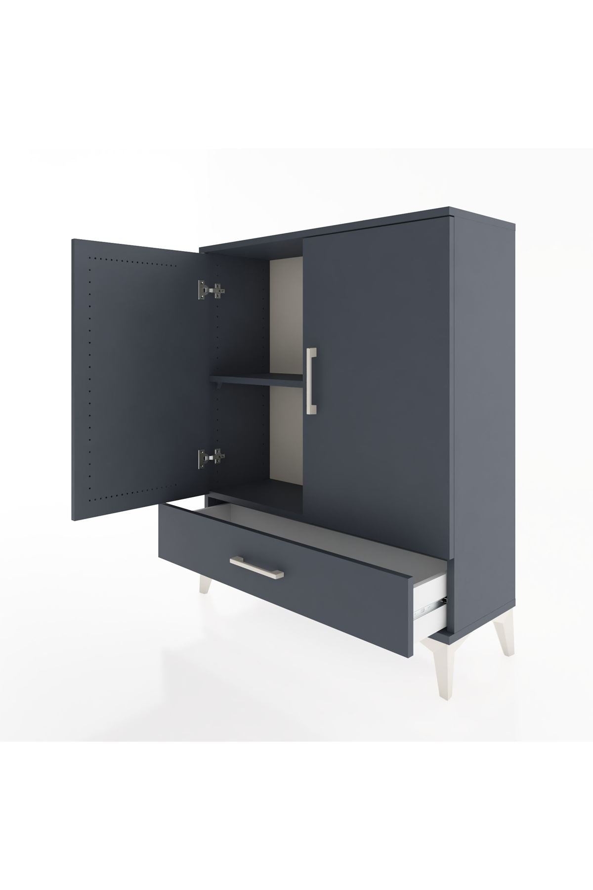 Arges Şifonyer 2 Raflı Tek Çekmeceli 2 Kapaklı 88x30x106 - S05M002V5A