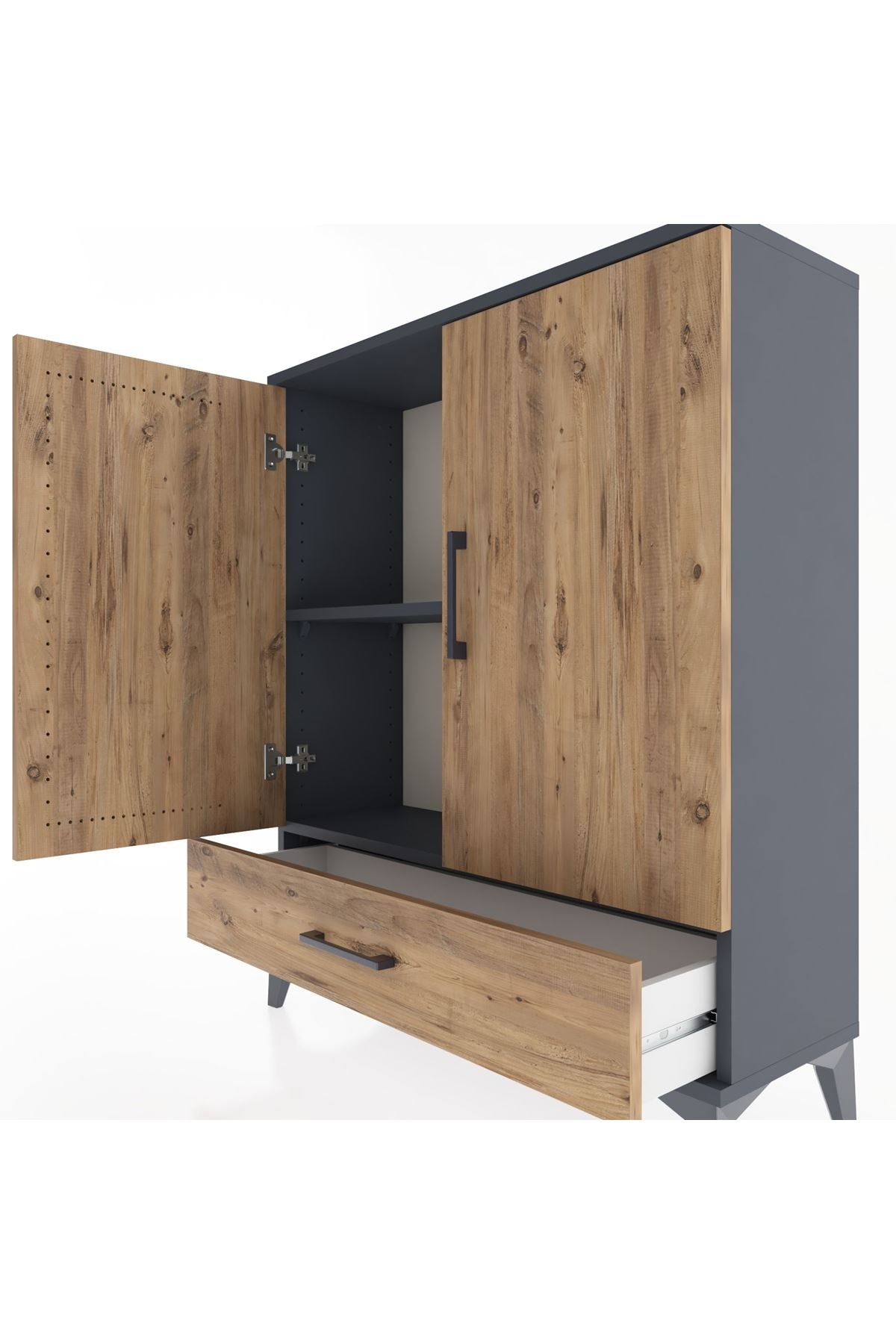 Arges Şifonyer 2 Raflı Tek Çekmeceli 2 Kapaklı 88x30x106 - S05M002V6A