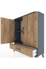 Arges Şifonyer 2 Raflı Tek Çekmeceli 2 Kapaklı 88x30x106 - S05M002V6A