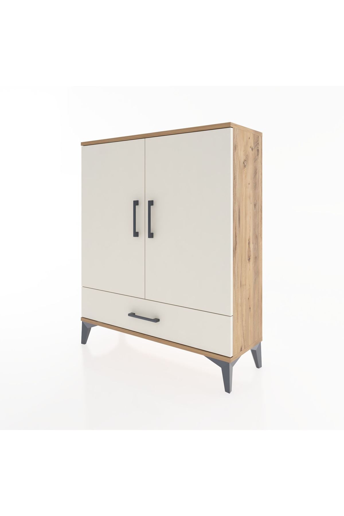 Arges Şifonyer 2 Raflı Tek Çekmeceli 2 Kapaklı 88x30x106 - S05M002V7A