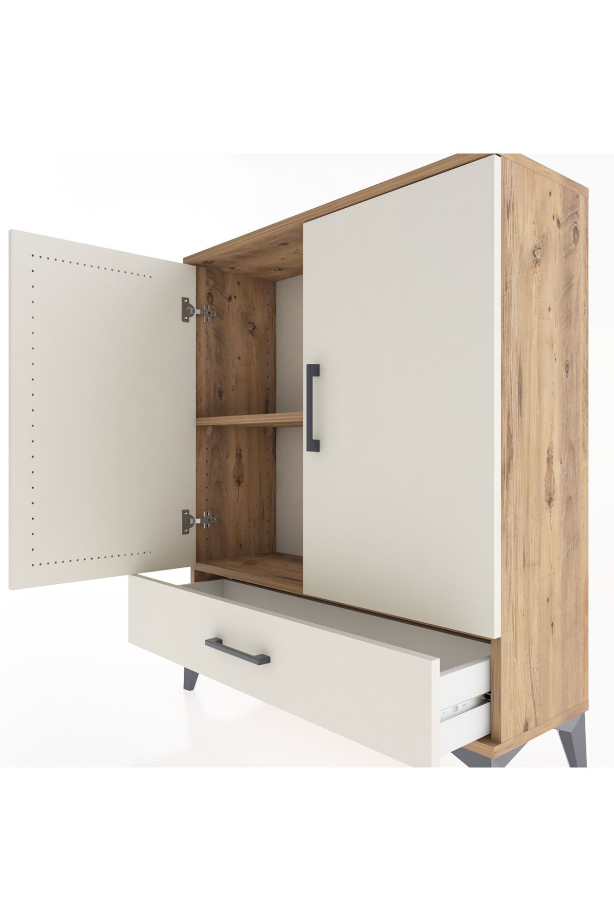 Arges Şifonyer 2 Raflı Tek Çekmeceli 2 Kapaklı 88x30x106 - S05M002V7A