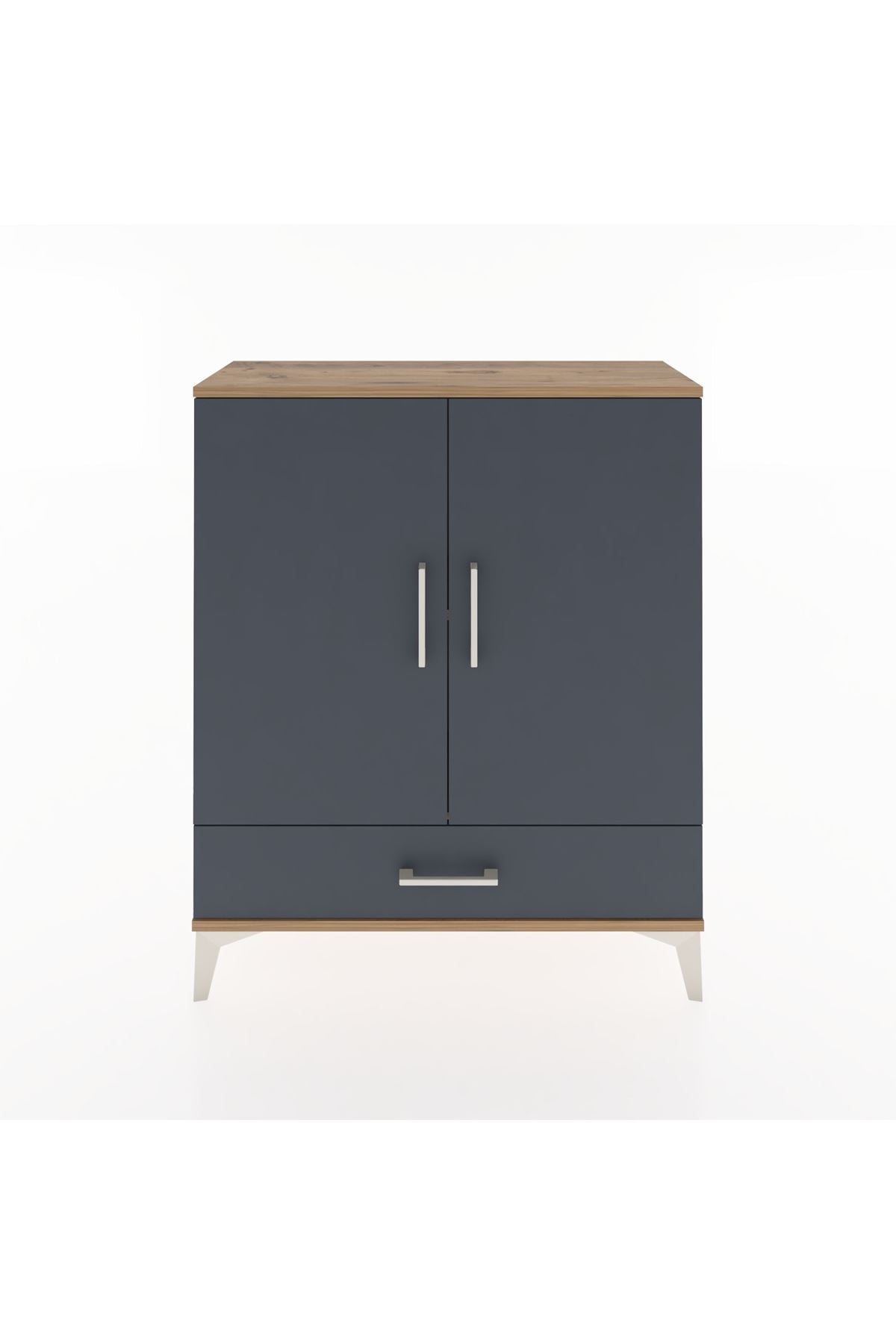 Arges Şifonyer 2 Raflı Tek Çekmeceli 2 Kapaklı 88x30x106 - S05M002V8A