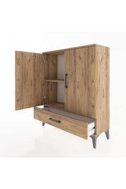 Arges Şifonyer 2 Raflı Tek Çekmeceli 2 Kapaklı 88x30x106 - S05M002V9A