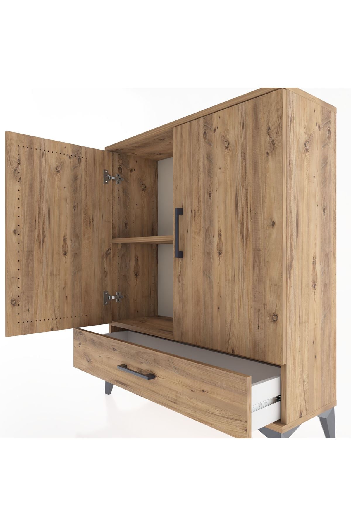 Arges Şifonyer 2 Raflı Tek Çekmeceli 2 Kapaklı 88x30x106 - S05M002V9A