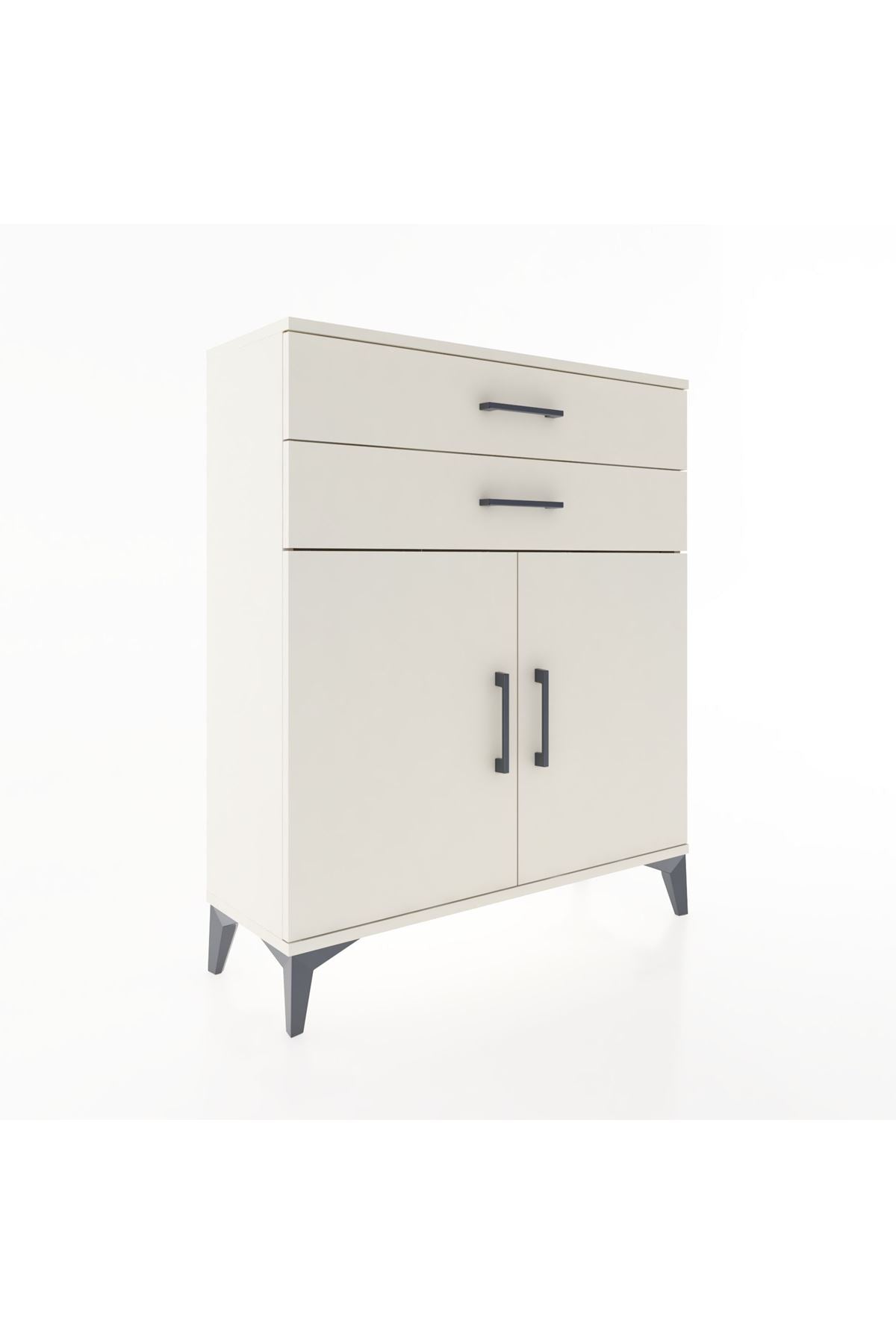 Arges Şifonyer 2 Raflı 2 Çekmeceli 2 Kapaklı 88x30x106 - S05M003V1A