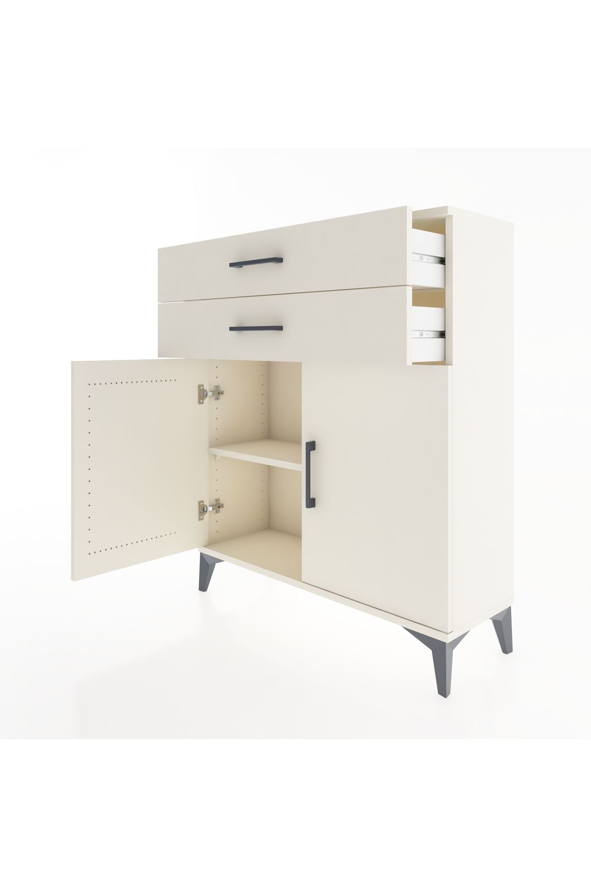 Arges Şifonyer 2 Raflı 2 Çekmeceli 2 Kapaklı 88x30x106 - S05M003V1A