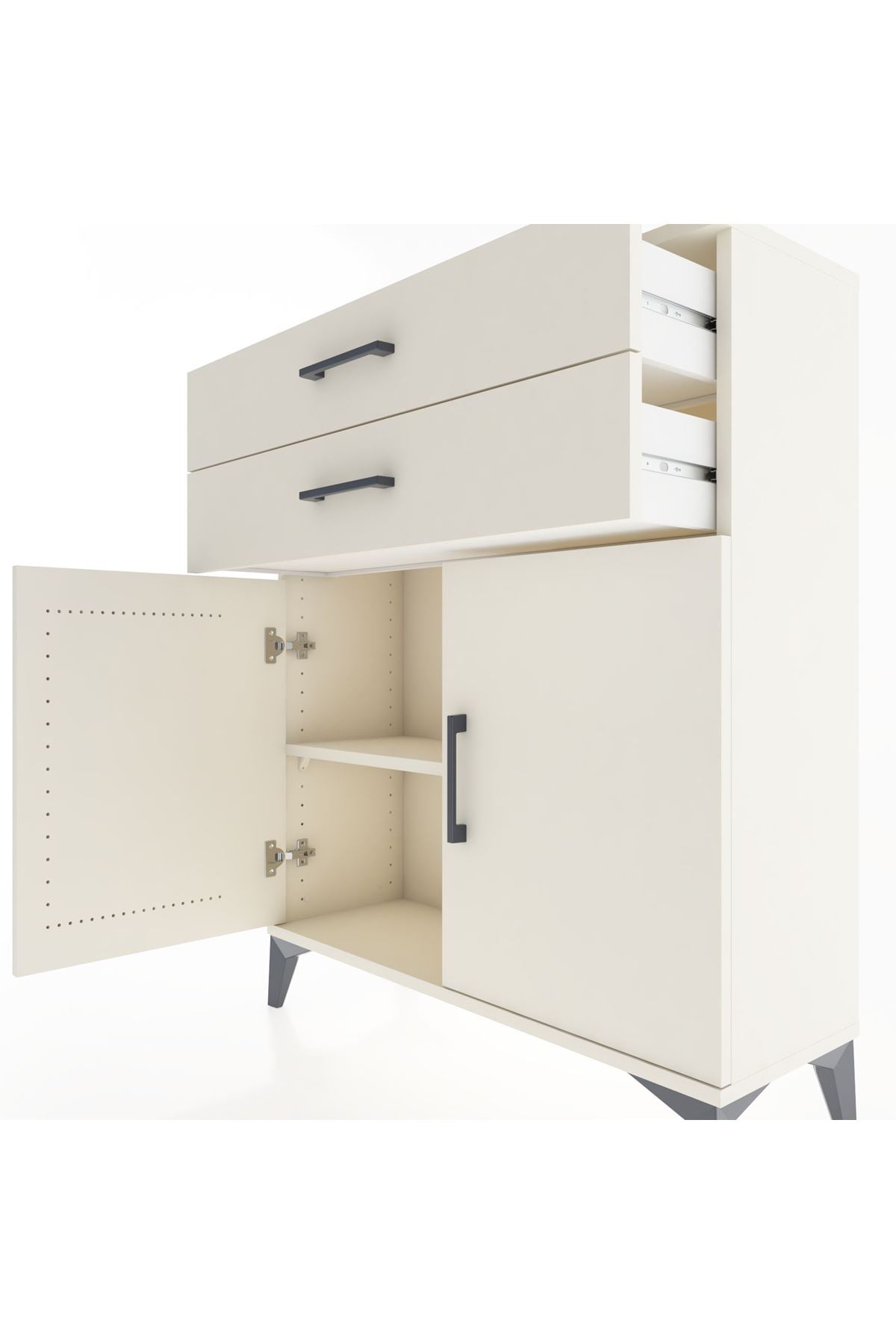 Arges Şifonyer 2 Raflı 2 Çekmeceli 2 Kapaklı 88x30x106 - S05M003V1A