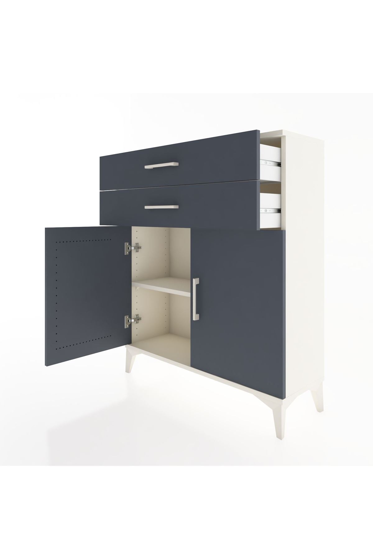 Arges Şifonyer 2 Raflı 2 Çekmeceli 2 Kapaklı 88x30x106 - S05M003V2A