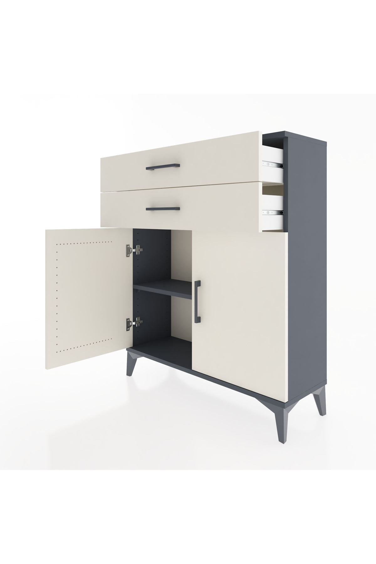 Arges Şifonyer 2 Raflı 2 Çekmeceli 2 Kapaklı 88x30x106 - S05M003V4A