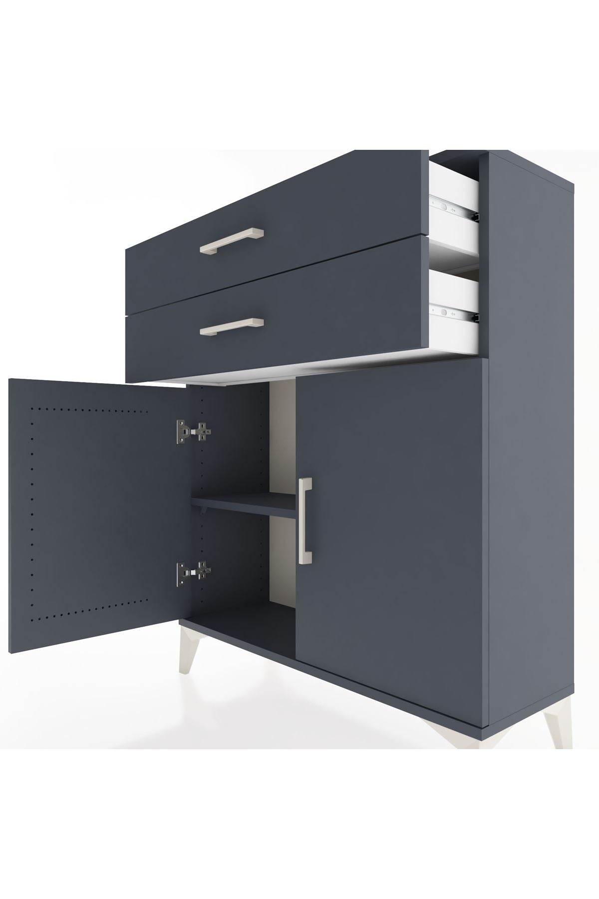 Arges Şifonyer 2 Raflı 2 Çekmeceli 2 Kapaklı 88x30x106 - S05M003V5A