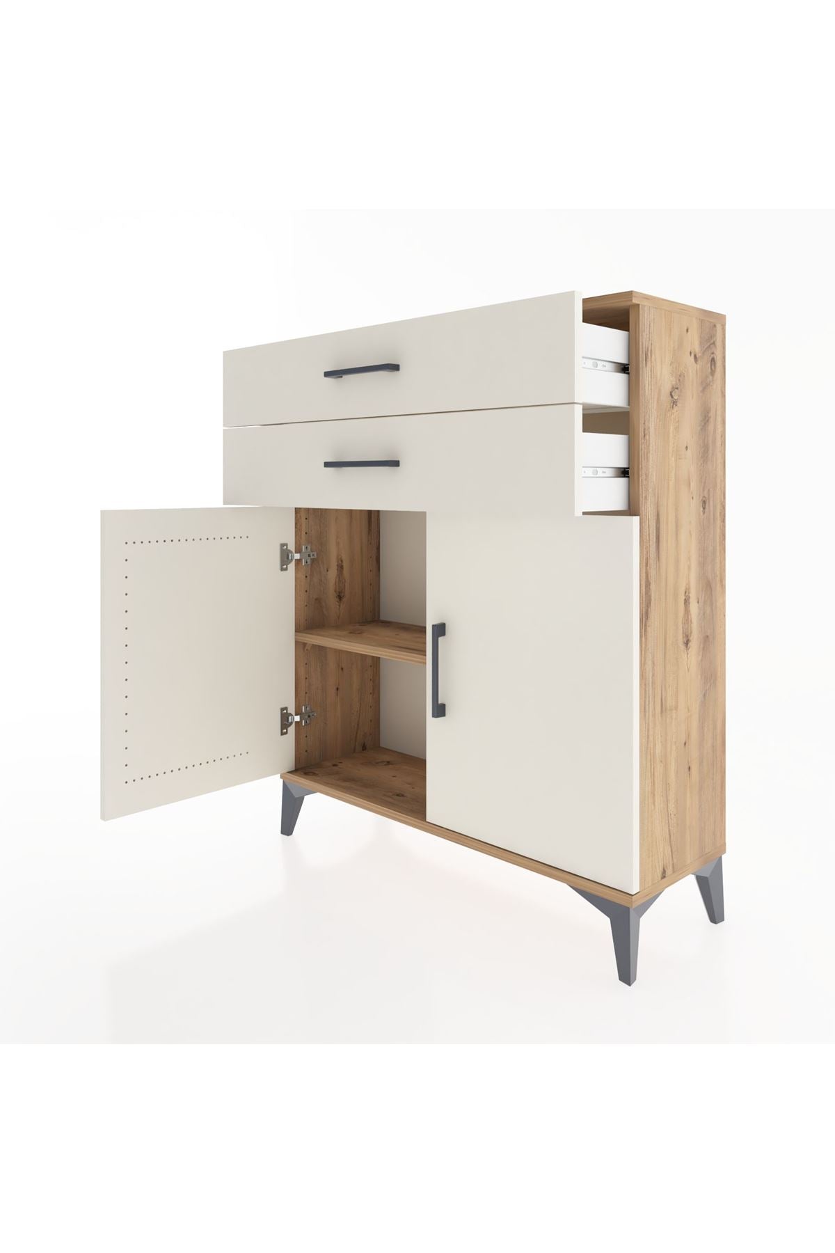 Arges Şifonyer 2 Raflı 2 Çekmeceli 2 Kapaklı 88x30x106 - S05M003V7A