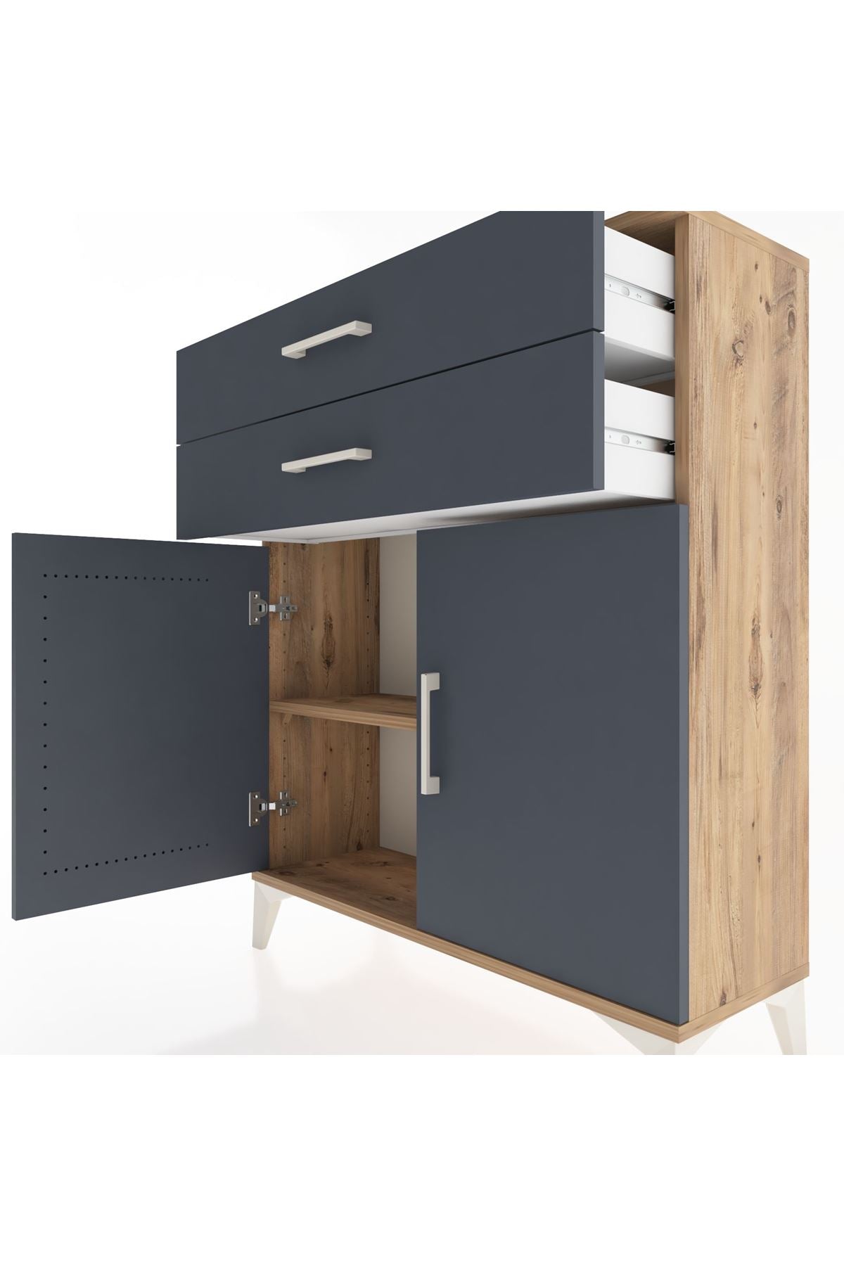 Arges Şifonyer 2 Raflı 2 Çekmeceli 2 Kapaklı 88x30x106 - S05M003V8A
