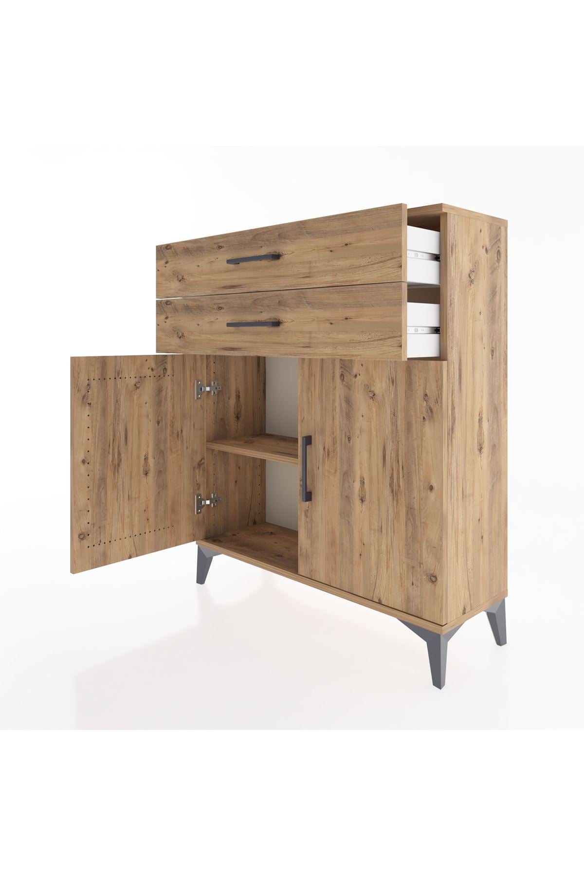 Arges Şifonyer 2 Raflı 2 Çekmeceli 2 Kapaklı 88x30x106 - S05M003V9A