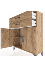 Arges Şifonyer 2 Raflı 2 Çekmeceli 2 Kapaklı 88x30x106 - S05M003V9A