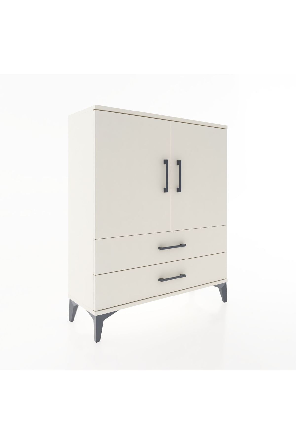 Arges Şifonyer 2 Raflı 2 Çekmeceli 2 Kapaklı 88x30x106 - S05M006V1A