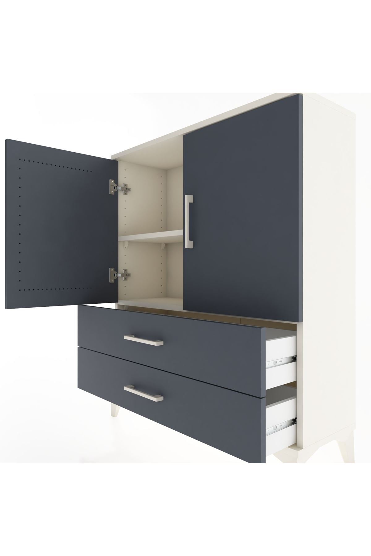 Arges Şifonyer 2 Raflı 2 Çekmeceli 2 Kapaklı 88x30x106 - S05M006V2A