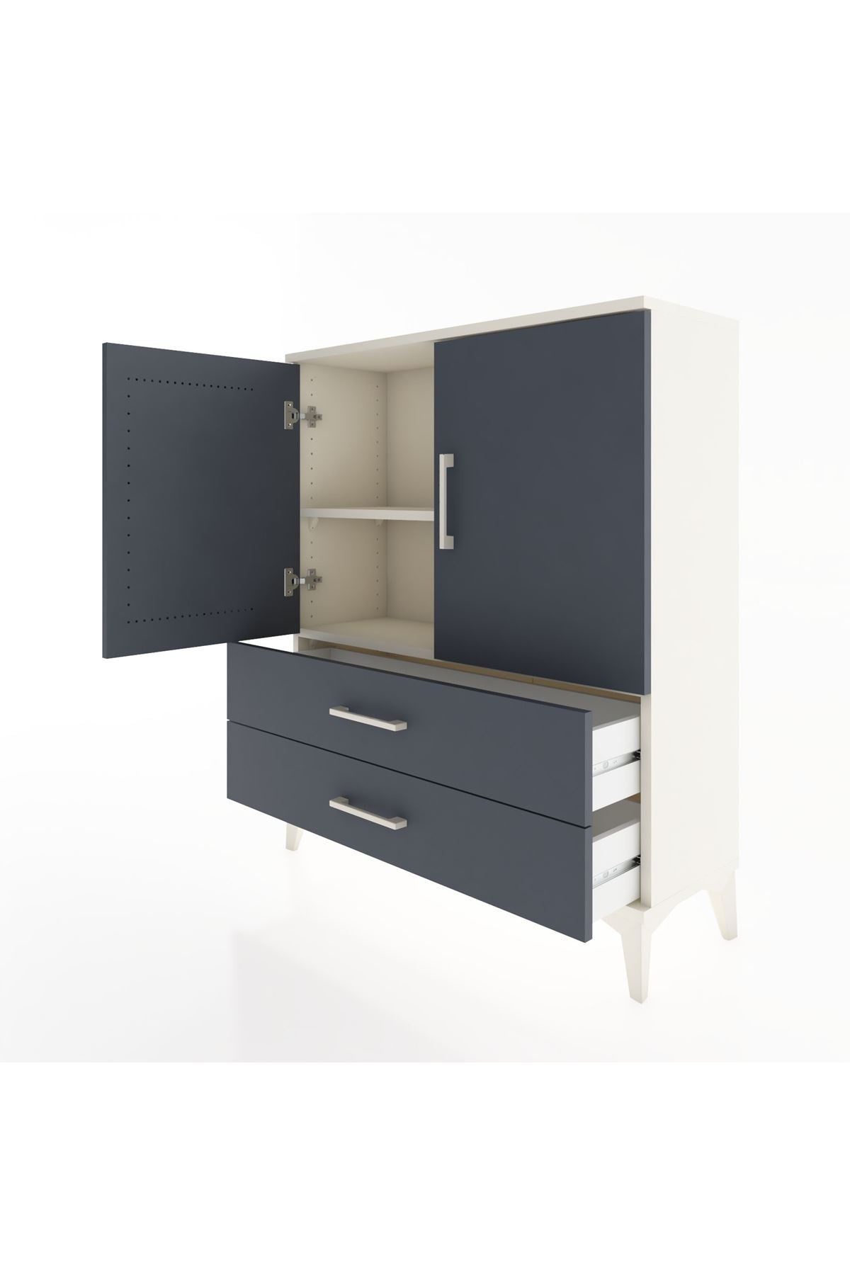 Arges Şifonyer 2 Raflı 2 Çekmeceli 2 Kapaklı 88x30x106 - S05M006V2A