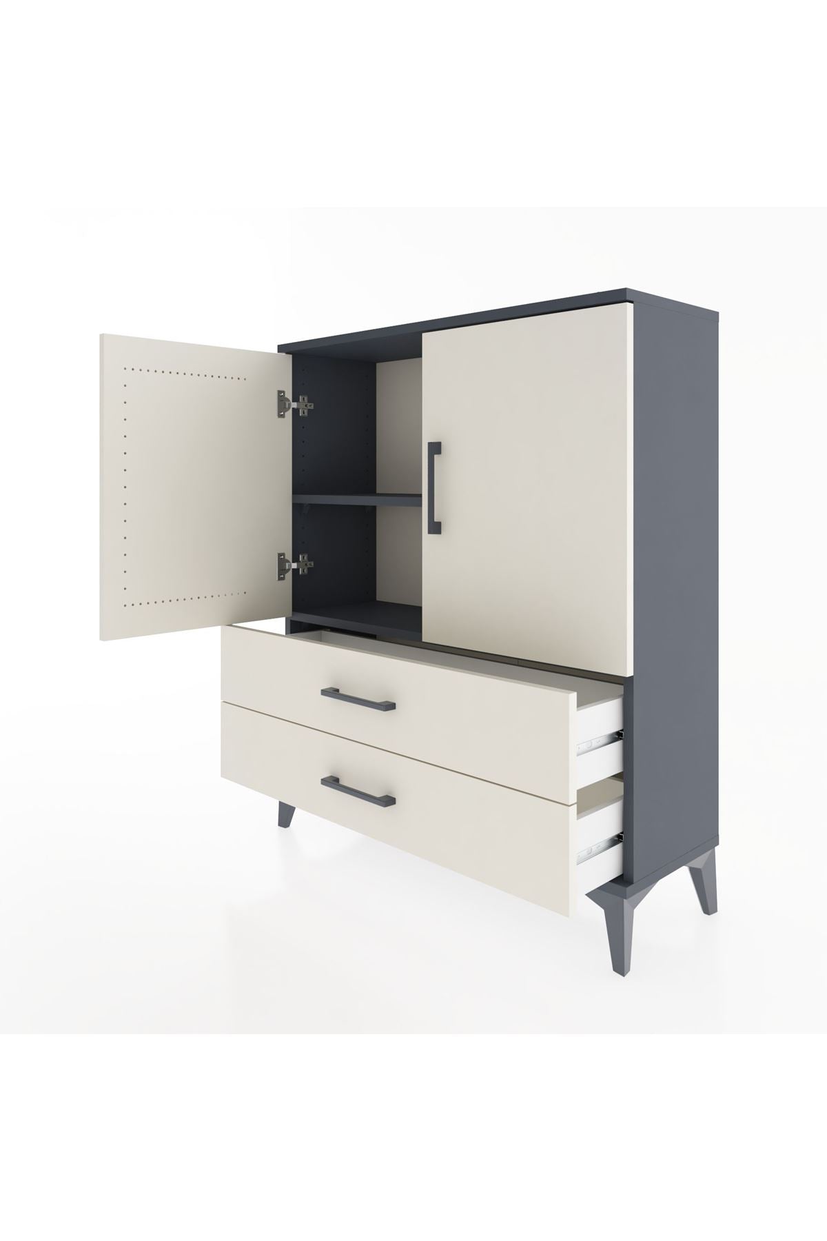 Arges Şifonyer 2 Raflı 2 Çekmeceli 2 Kapaklı 88x30x106 - S05M006V4A