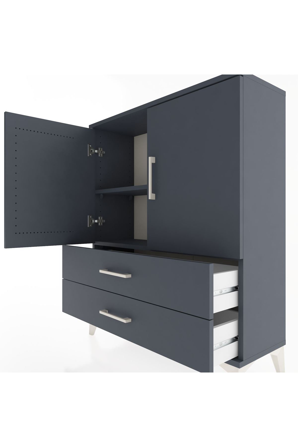 Arges Şifonyer 2 Raflı 2 Çekmeceli 2 Kapaklı 88x30x106 - S05M006V5A