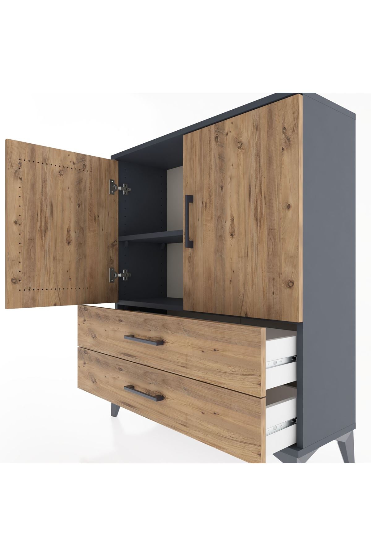 Arges Şifonyer 2 Raflı 2 Çekmeceli 2 Kapaklı 88x30x106 - S05M006V6A