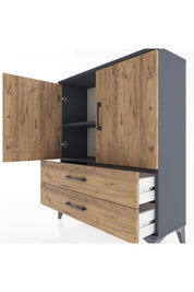 Arges Şifonyer 2 Raflı 2 Çekmeceli 2 Kapaklı 88x30x106 - S05M006V6A