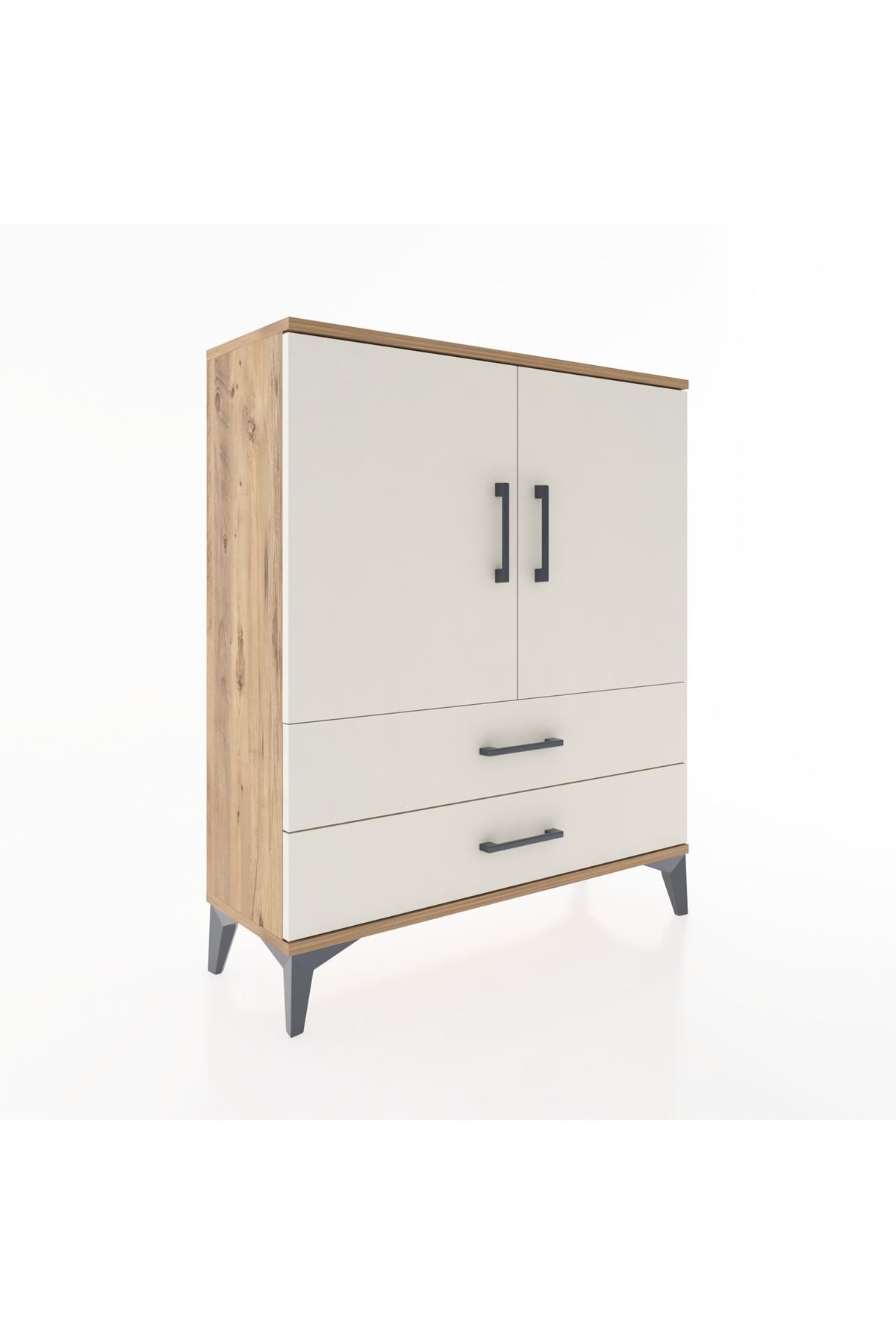 Arges Şifonyer 2 Raflı 2 Çekmeceli 2 Kapaklı 88x30x106 - S05M006V7A