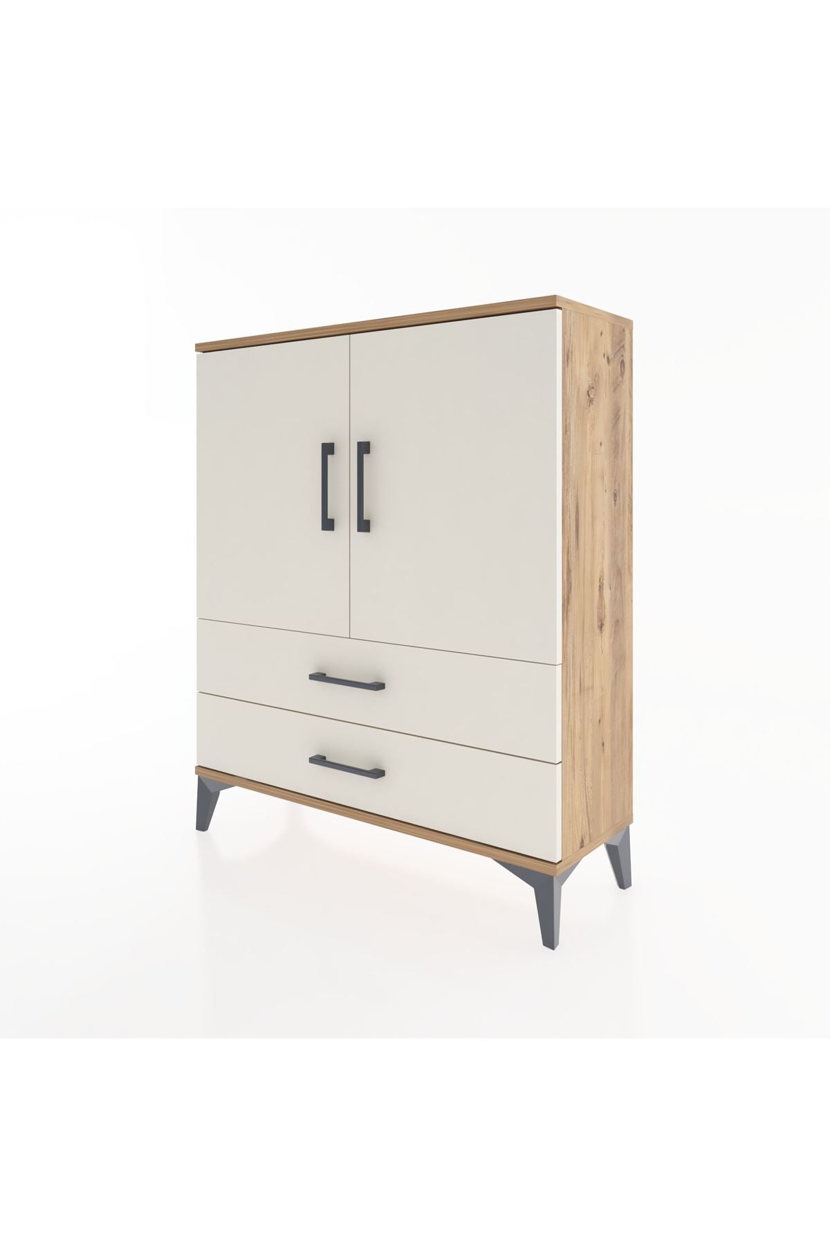 Arges Şifonyer 2 Raflı 2 Çekmeceli 2 Kapaklı 88x30x106 - S05M006V7A