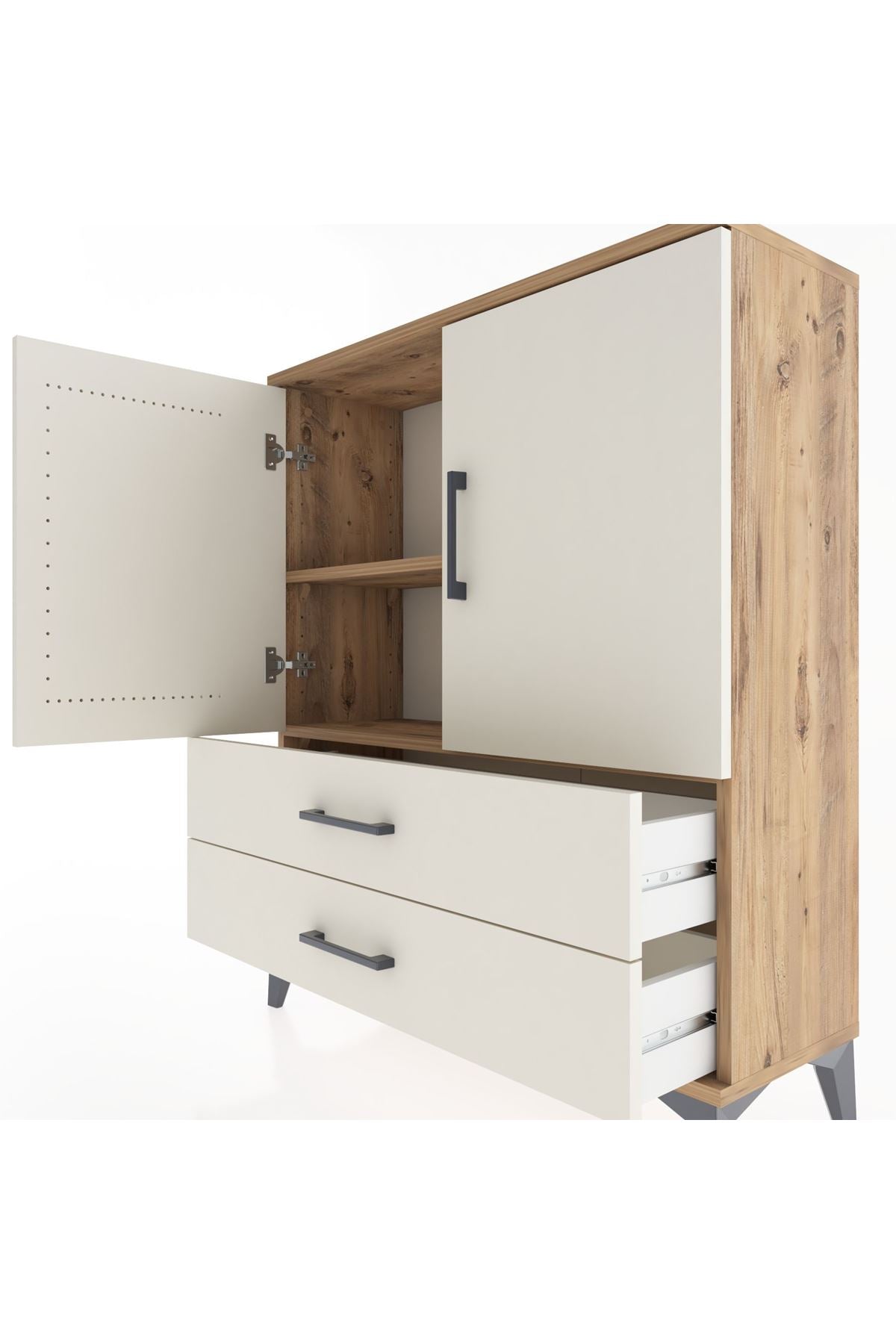 Arges Şifonyer 2 Raflı 2 Çekmeceli 2 Kapaklı 88x30x106 - S05M006V7A