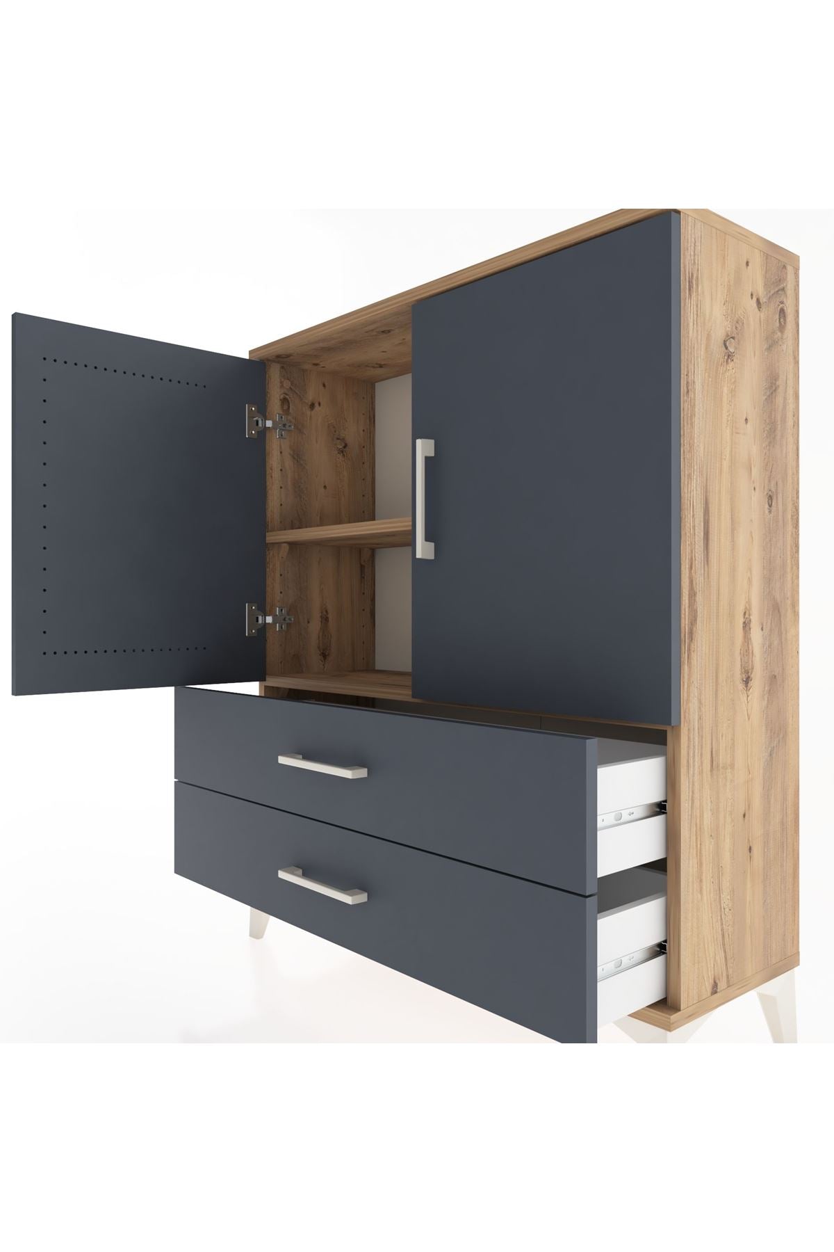 Arges Şifonyer 2 Raflı 2 Çekmeceli 2 Kapaklı 88x30x106 - S05M006V8A